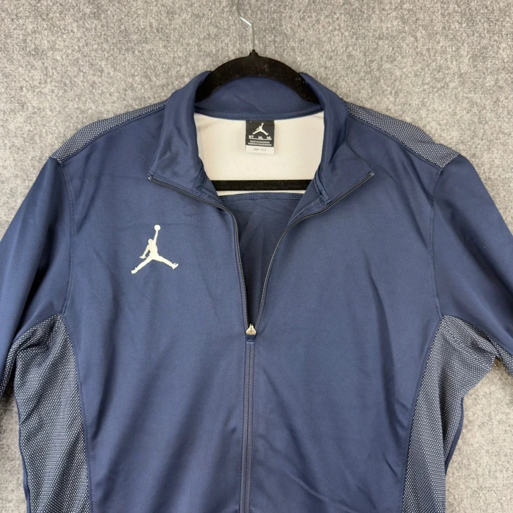 Jordan Mens Dri-FIT Full Zip Track Jacket Navy Blue Jumpman 696736-419 Size MT